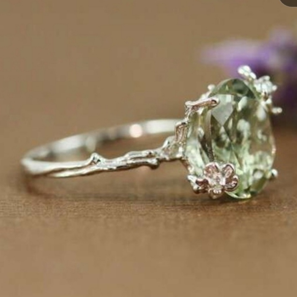 NWT GREEN AMETHYST  (PRASIOLITE) RING - Picture 4 of 6